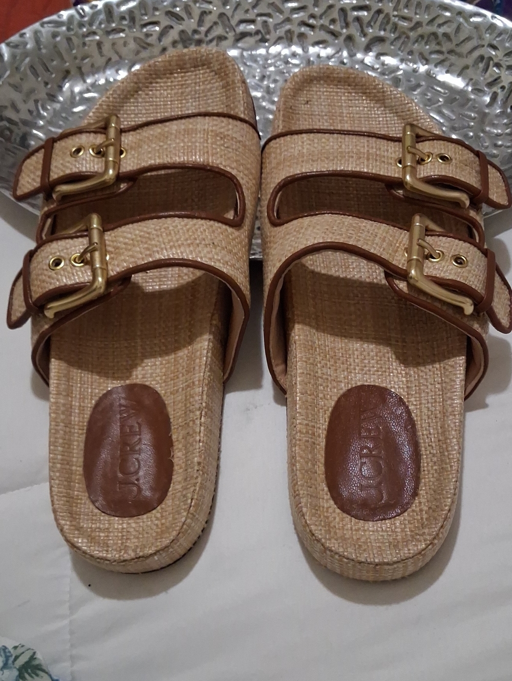 J Crew Raffia Marlow Woman's Sandals - Natural/Tan Sz 8.5